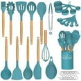 thumbnail image 1 of 33 Pcs Cooking Utensils Set, Silicone Kitchen Gadgets Utensil Set with Wooden Handle  Non-Stick Silicone Cooking Utensils Spatula Set with Holder, 1 of 7
