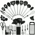 thumbnail image 1 of Kitchen Utensil Set - 33 Piece Silicone Cooking Utensils - Nonstick Cookware Safe - Stainless Steel & Silicone Spatula Set - Heat Resistant Kitchen Gadgets for Home Cooking, 1 of 7