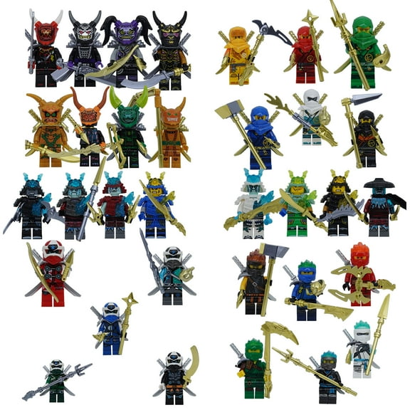 33 Pcs Ninjago Minifigure Kai Jay Garmadon with Blade Cycle, Ninja Lloyd Playset Building Toy, Beginners Learning Set, Pretend Play Ninja, Gift for Preschool Kids, Boys and Girls