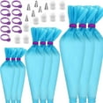 33 Pcs Reusable Piping Bags and Tips Set Silicone Icing Bags with