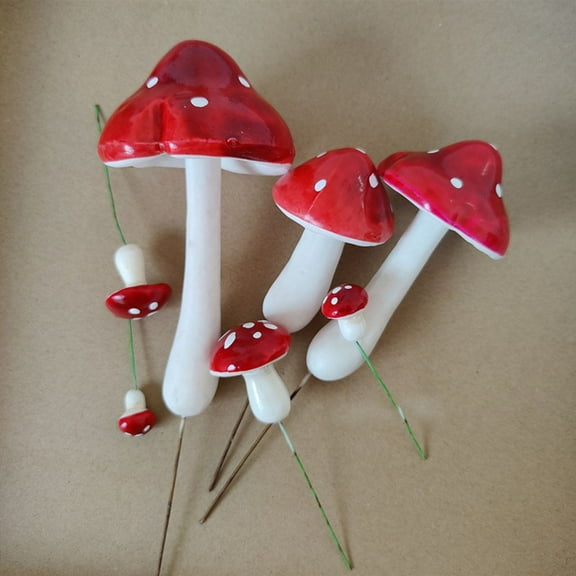 33 Pcs Small Toadstool Foam Fake Mushroom Fairy Garden Ornament Decoration Landscape Potted Bonsai Accessory Ornaments Sets