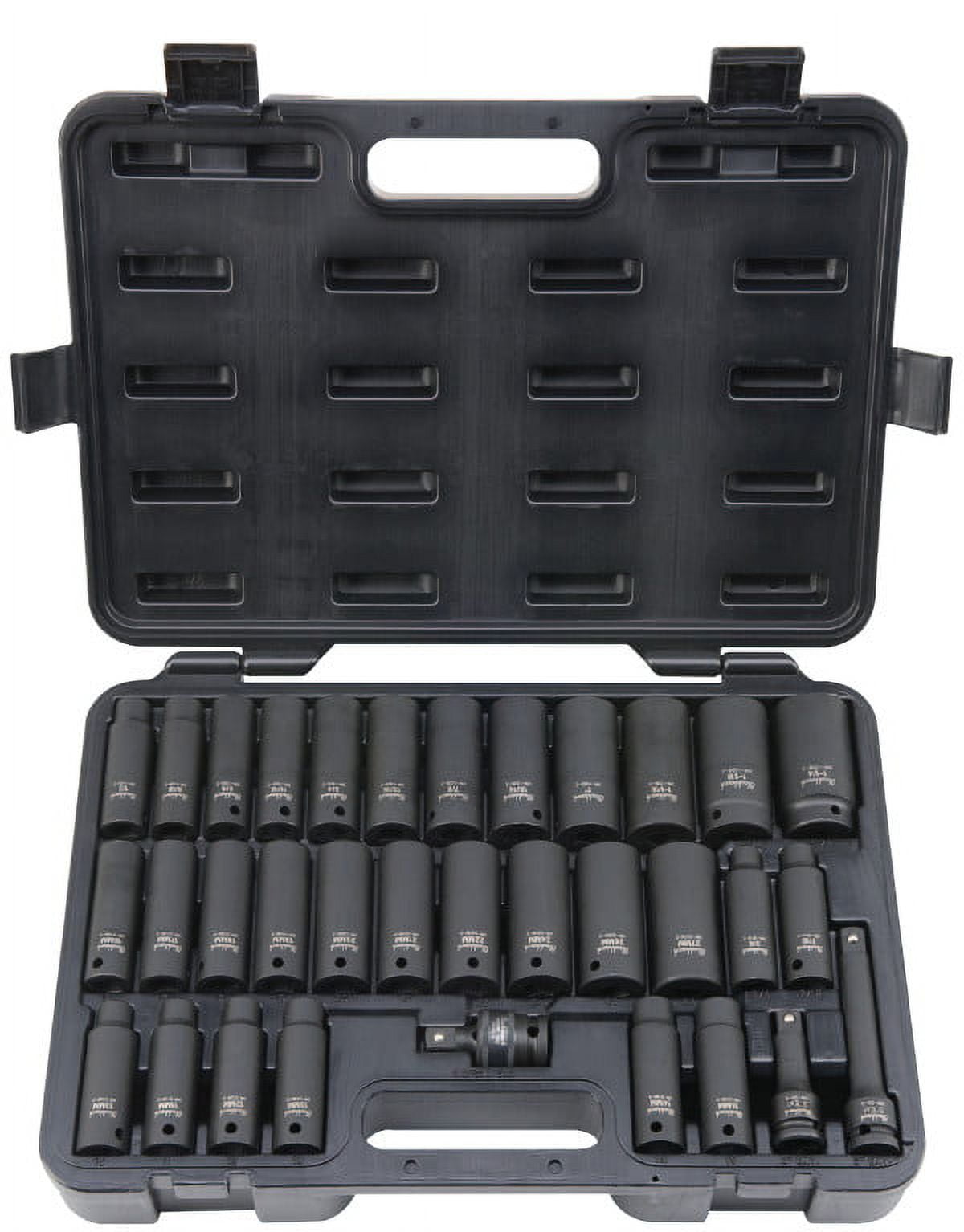 33 Piece Deep Impact Socket Sets, 1/2 in, 6 Point
