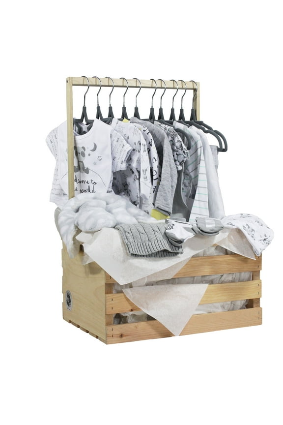 33 Piece Gender Neutral Infant Clothing Baby Shower Wardrobe Gift Crate
