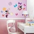 thumbnail image 1 of 33 Piece Kids Pink Purple Girls Minnie Mouse Wall Decals Set, Disney Themed Wall Stickers Peel Stick, Bows Animated Cute Flower Floral Cartoon Animals Butterflies Decorative Graphic Mural, 1 of 4