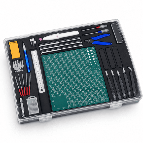33 Piece Model Building Hobby Tools Kit for 3D Plastic Miniatures and Intricate Crafts