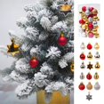 thumbnail image 1 of 33-Piece Red and Silver Christmas Ornament Set, with Hexagonal Stars for Small to Medium Trees, Shatterproof Plastic Baubles silver, 1 of 6