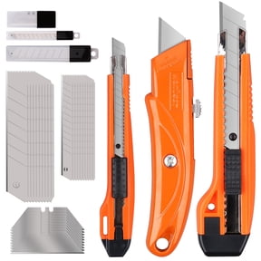 33-Piece Retractable Utility Knife Set, Box Cutter with 30 Replacement Blades for Cardboard, Cartons and Packaging Cutting