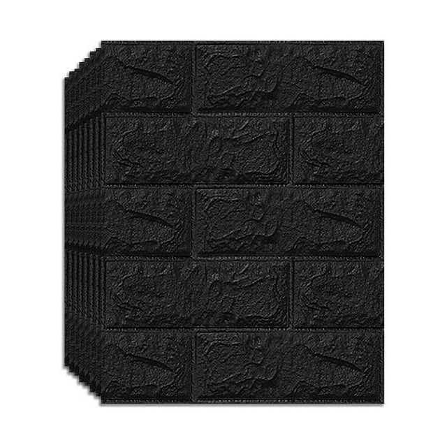 33pc 3D Textured Stick & Peel Foam Brick Wall Panel, Waterproof Self