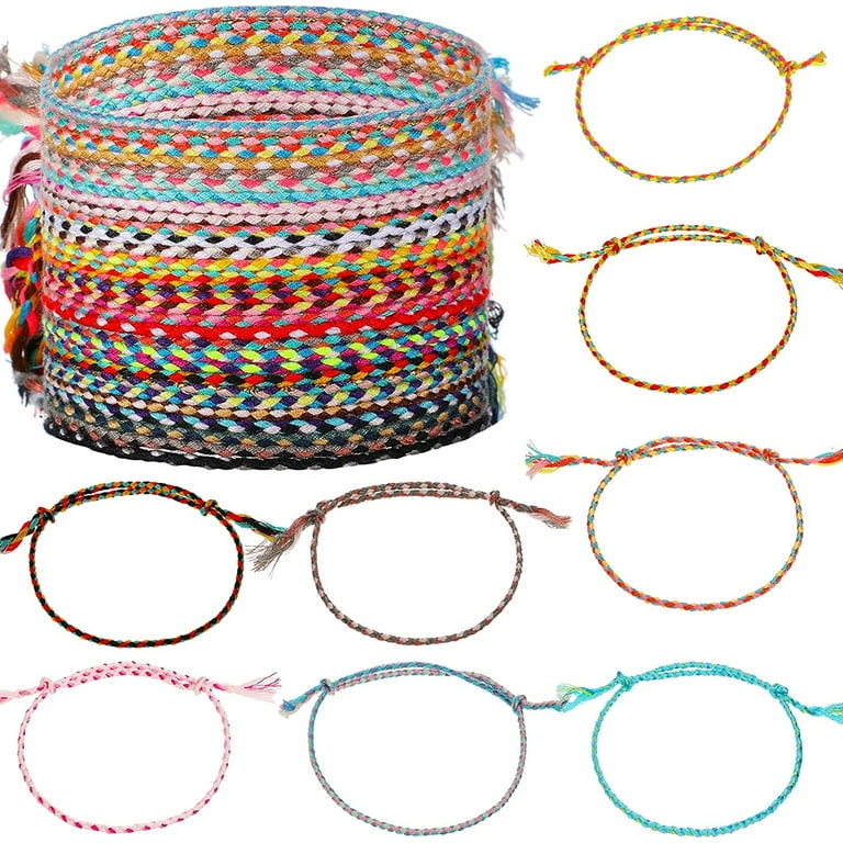 33 Pieces Friendship Bracelets Wave Handmade Kids Woven Braided