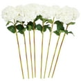 thumbnail image 1 of 33" Plastic Floral Tall Hydrangea Artificial Flower Stem, by DecMode (8 Count), 1 of 9