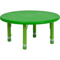 33" Round Green Plastic Height Adjustable Activity Table