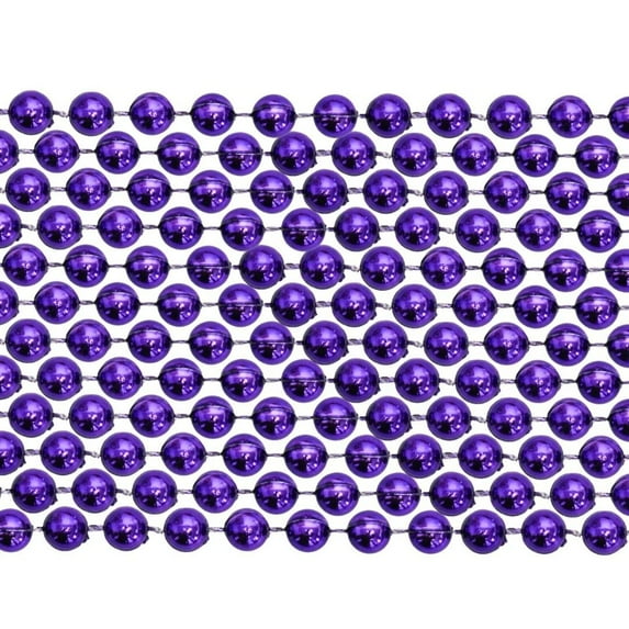 33" Round Metallic Purple Mardi Gras Beads - Case (60 Dozen)