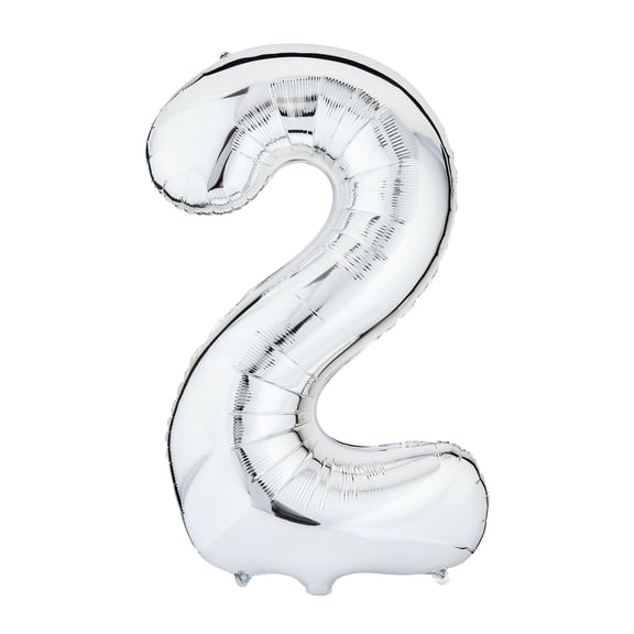 33 in Silver Number 2 Foil Balloon, by Way To Celebrate