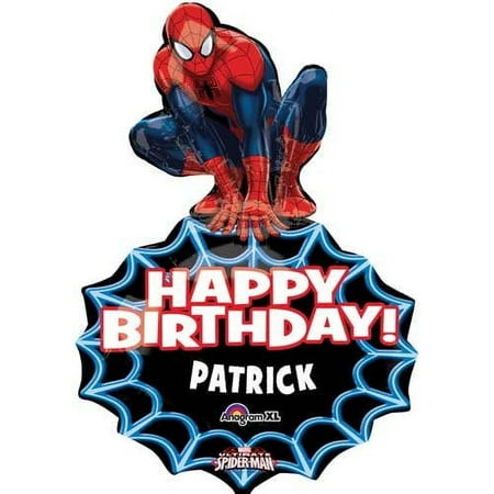 33" Spiderman Birthday Personalized Shape Balloon