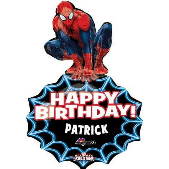 33" Spiderman Birthday Personalized Shape Balloon