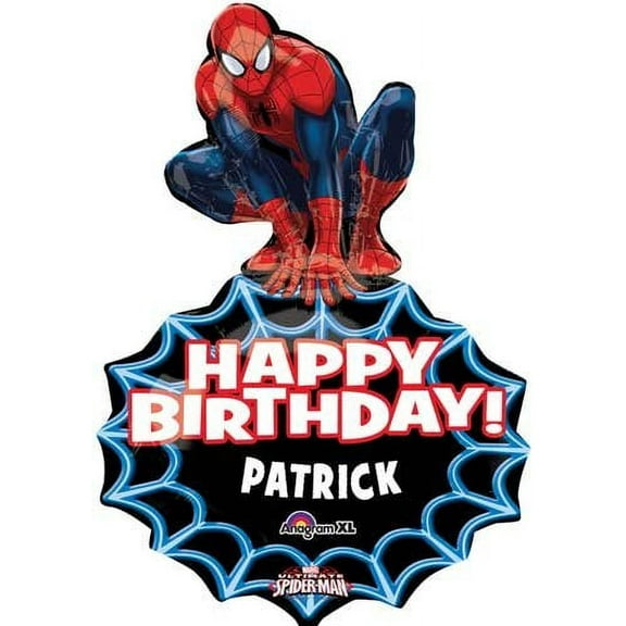 33" Spiderman Birthday Personalized Shape Balloon