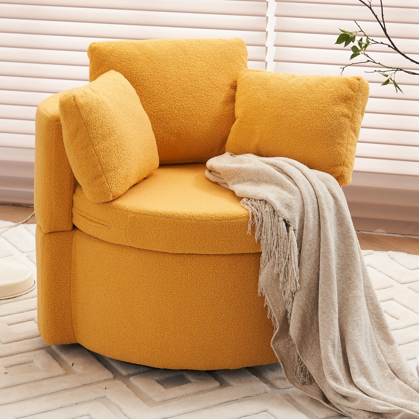 Photo inspiration: Gallery Detail: 33 Swivel Accent Sofa Chair Modern Multi Function Teddy Fabric