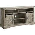 33" Tall Highboy Entertainment Center w/Sliding Barn Door, Farmhouse TV