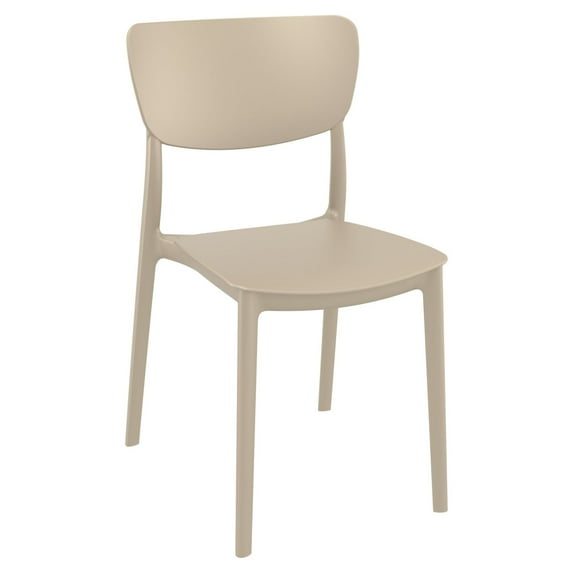 33" Taupe Brown Solid Stackable Patio Dining Chair