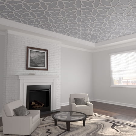 33"W x 33"H x 3/8"T Extra Large Laird Decorative Fretwork Ceiling Panels in Architectural Grade PVC