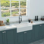 33 White Farmhouse Sink, Fireclay 33 Apron Front sink, Luxury Single Basin Kitchen Sink, 33 inch Farmhouse Sink, White Ceramic Sink