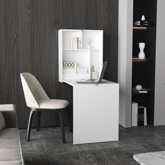 33" Wide Folding Table with Storage Shelves | Multi-Use, Keeps Items Organized