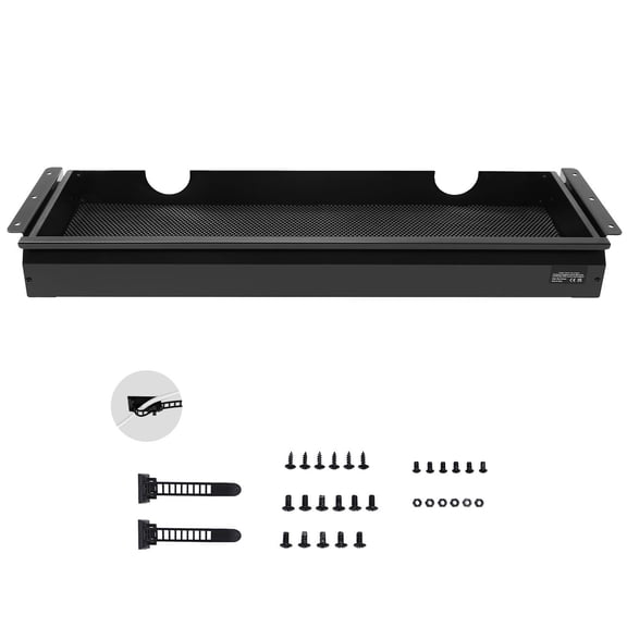 33" Wide Under Desk Drawer Slide Out, Under Desk Mounted Pull-out Drawer Attachment, Hidden Desktop Storage Organizer, Under Table Pencil Drawer for office Home Sit Stand Workstation, 33x9x4 in