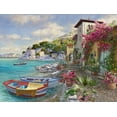 thumbnail image 1 of 33" X 44" Panel Mediterranean Escape Impressionism Travel Europe Italy Greece Cotton Fabric Panel (U5101-650IMPRESSIONIST), 1 of 1