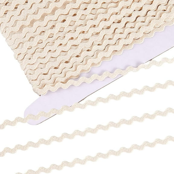 33 Yards Cotton Rick Rack RIC Rac Trim 1/4 inch Rickrack Lace Wave Ribbon Floral White Zig Zag Wave Bending Fringe Lace Trim S Shaped Woven Fabric
