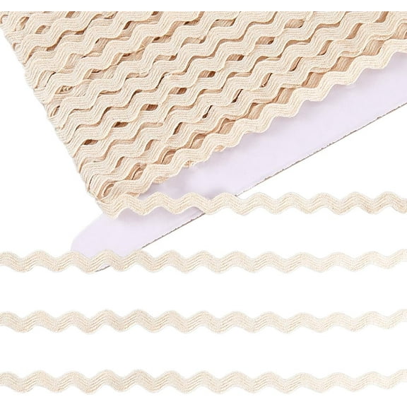 33 Yards Cotton Rick Rack RIC Rac Trim for Sewing 3/8 inch Rickrack Lace Wave Ribbon Floral White Zig Zag Wave Bending Fringe Lace Trim S Shaped Woven Fabric for DIY Crafts