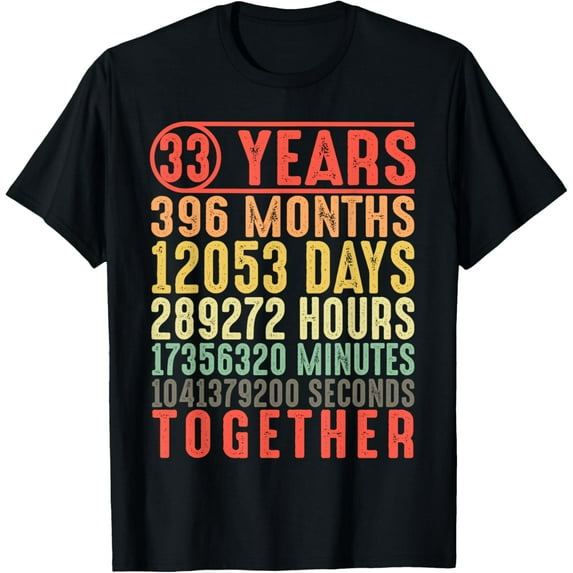33 Year 33rd Wedding Anniversary for Her Him Couple T-Shirt