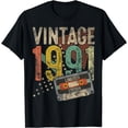 thumbnail image 1 of 33 Year Old Gifts Vintage 1991 Decoration 33rd Birthday T-Shirt, 1 of 3