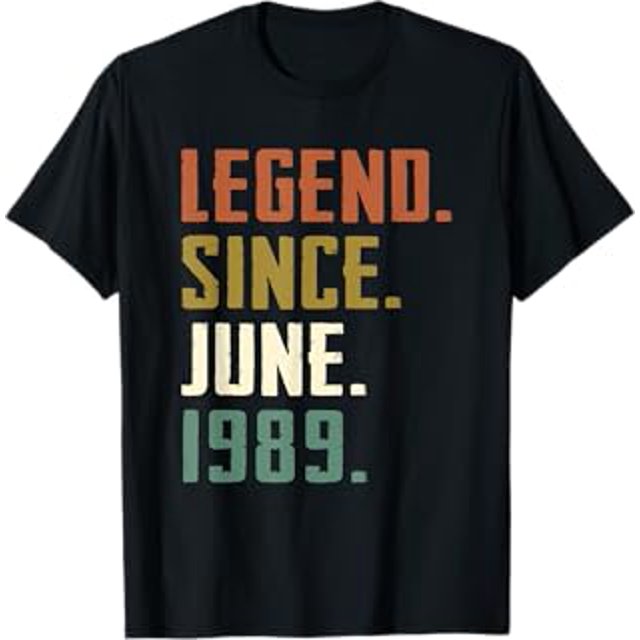 33 Years Old Legend Since June 1989 33rd Birthday TShirt