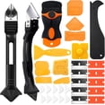 thumbnail image 1 of 33 count  Caulking Tool Kit Set 3 in 1 Caulk Remover & Grout  with Pads 2 in 1 Razor  Scraper with  Sealant Finishing Tools for Kitchen Bathroom Sink Window Floor, 1 of 6