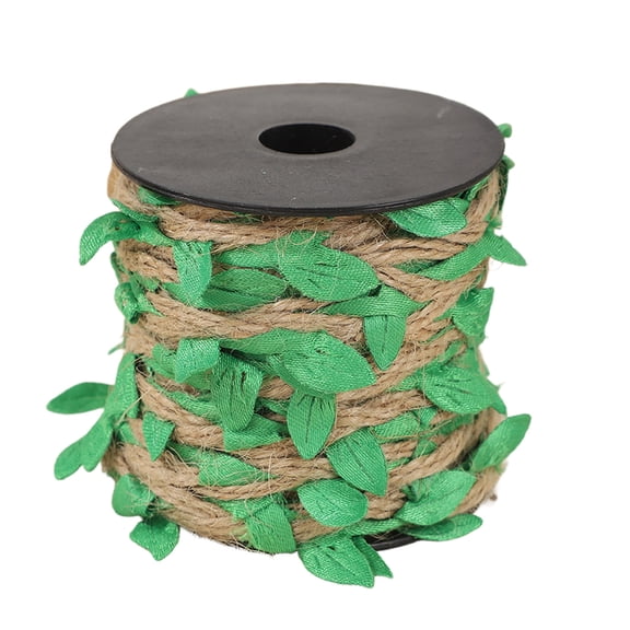 33 feet Natural Twine Green Leaf Jute 3ply 2MM Rope Hemp Burlap Ribbon String Heavy Duty Hanging Gardening Decoration or for Arts and Crafts, Green