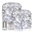 thumbnail image 1 of 33 ft 100 LED Fairy Lights with Remote Timer, 2 Pack Twinkle String Lights for Bedroom, Party, Christmas Decor, Cool White, 1 of 8