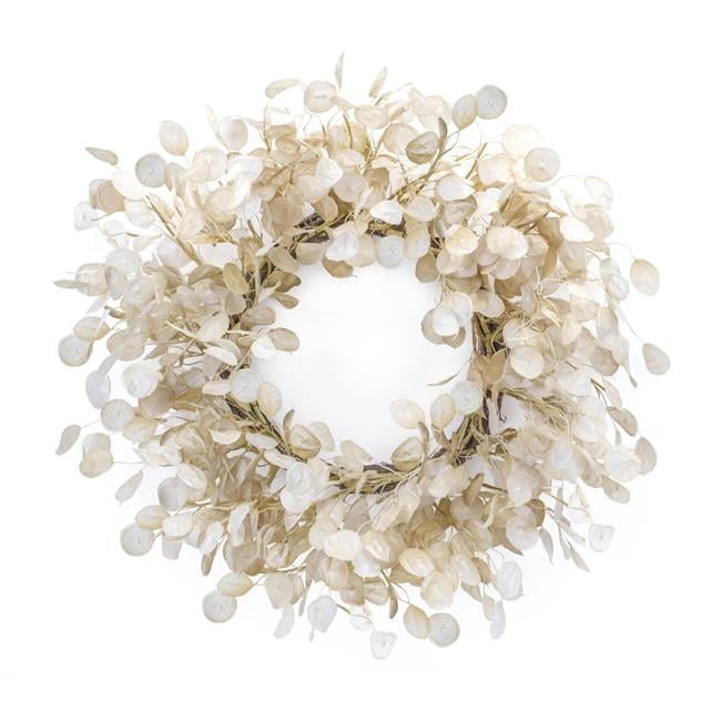 33 in. Artificial Eucalyptus Wreath, Beige & Brown