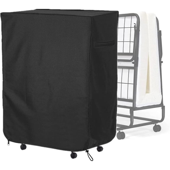 33 in Folding Bed Cover, With Metal Zipper and Adjustable Drawstring, Dustproof and Waterproof, Thickened Storage Cover for Fold Up Cot