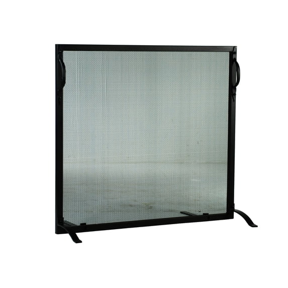 Meyda Tiffany 112364 33" W X 30" H Simple Fireplace Screen - Black