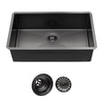 thumbnail image 1 of 33 in. Undermount Single Bowl 18 Gauge Gunmetal Black Stainless Steel Kitchen Sink with Black Drain, 1 of 9