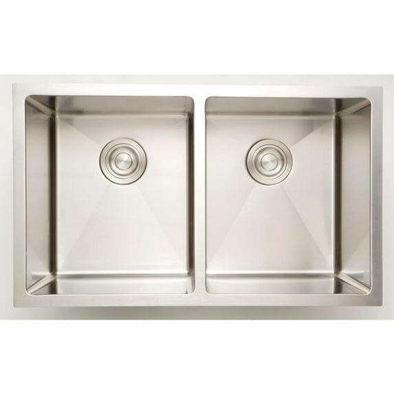 33-in. W CSA Approved Chrome Kitchen Sink With Stainless Steel Finish And 18 Gauge