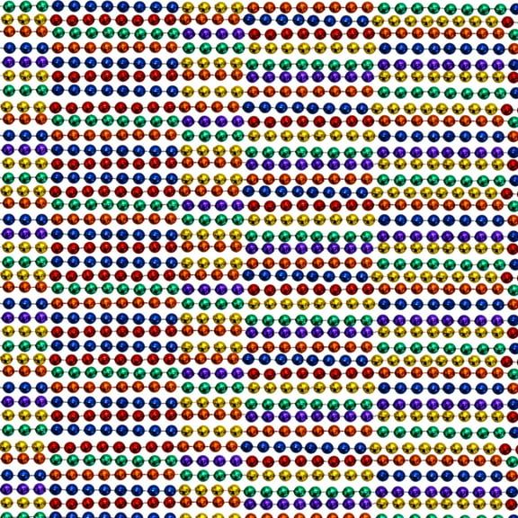 33 inch 7mm round metallic rainbow 6 section mardi gras beads - 6 dozen (72 necklaces)