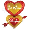 thumbnail image 1 of 33 inch Be Mine Valentine Heart Arrow Betallic Foil Mylar Balloon - Party Supplies Decorations, 1 of 2