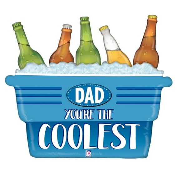 33 inch Coolest Dad Cooler Foil Mylar Balloon - Party Supplies Decorations