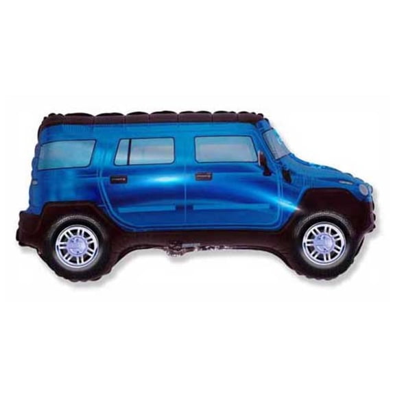 33 inch Four Wheel Driver - Blue Foil Mylar Balloon - Party Supplies Decorations