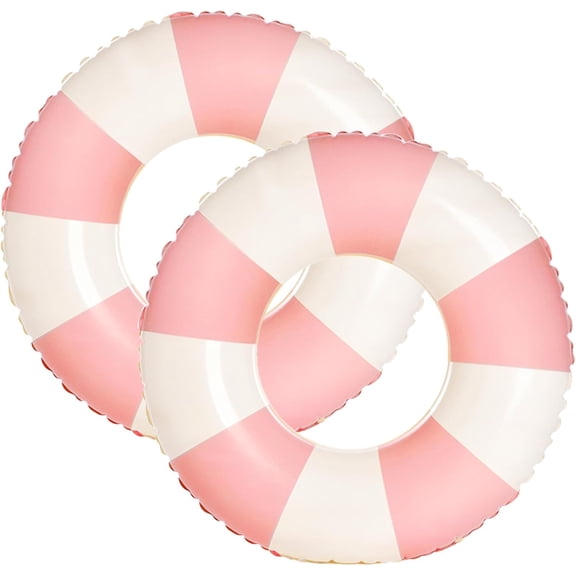 33 inch Inflatable Pool Floats for Adults- 2 Pack Striped Floaties Pool Tubes Swim Rings Inflatable Pool Float for Swimming Pool Party Lake Beach Adults