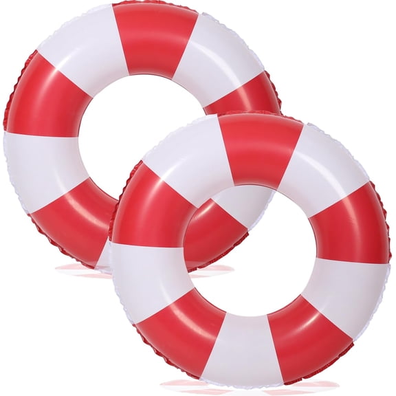 33 inch Inflatable Pool Floats for Adults- 2 Pack Striped Floaties Pool Tubes Swim Rings Inflatable Pool Float for Swimming Pool Party Lake Beach Adults