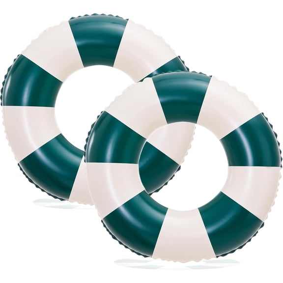33 inch Inflatable Pool Floats for Adults- 2 Pack Striped Floaties Pool Tubes Swim Rings Inflatable Pool Float for Swimming Pool Party Lake Beach Adults