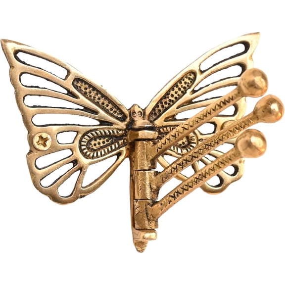 33 lb Brass Butterfly Foldable Swivel Wall Hook Gold 3 Arm Coat Towel Hat Rack