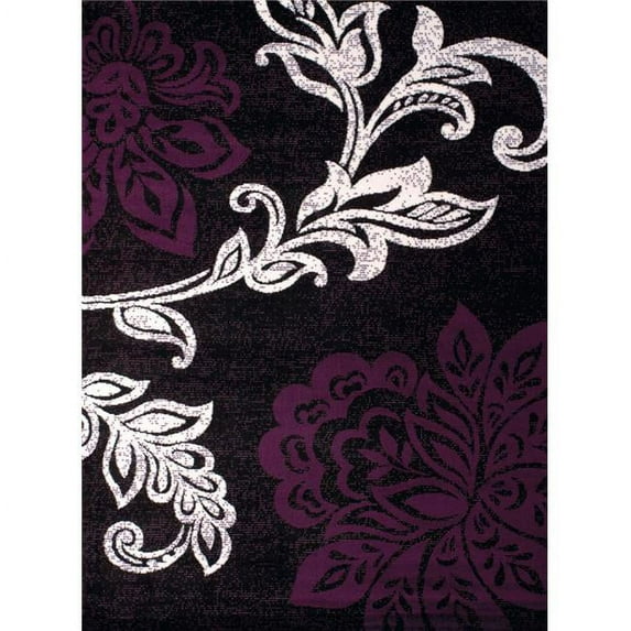 33" x 39" Plum Polypropyelene Accent Rug